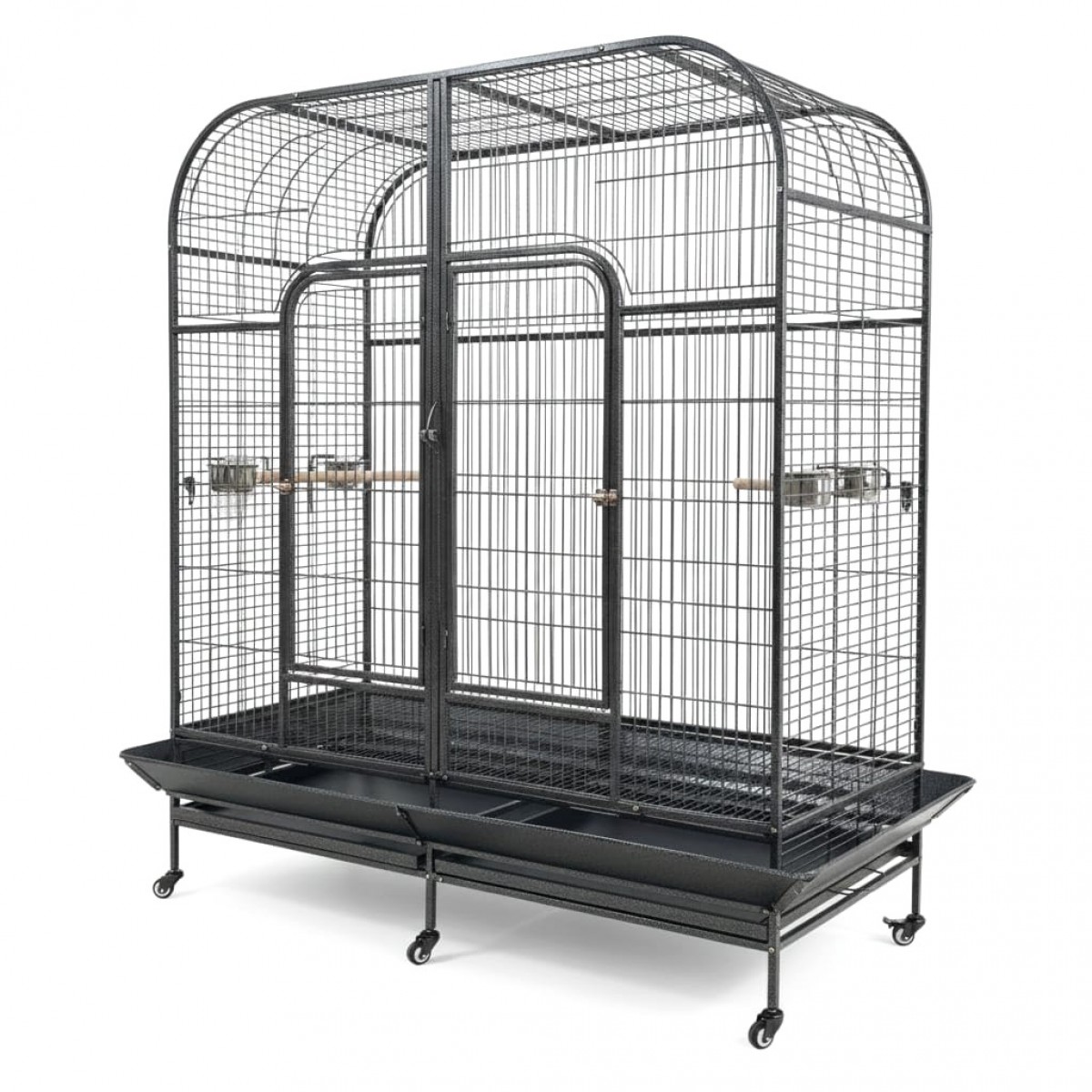 Extra Large Double Parrot Cage Aviary with Removable Divider, Dome Top ...